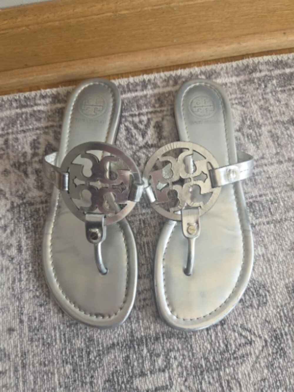 TORY BURCH silver Miller Sandals, 9